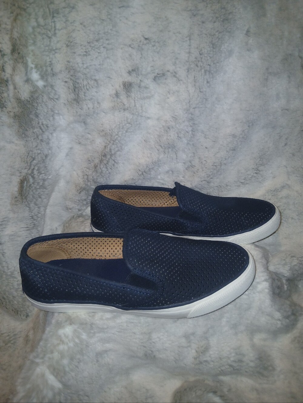 Sperry Navy Blue Perforated Slip-On Loafers